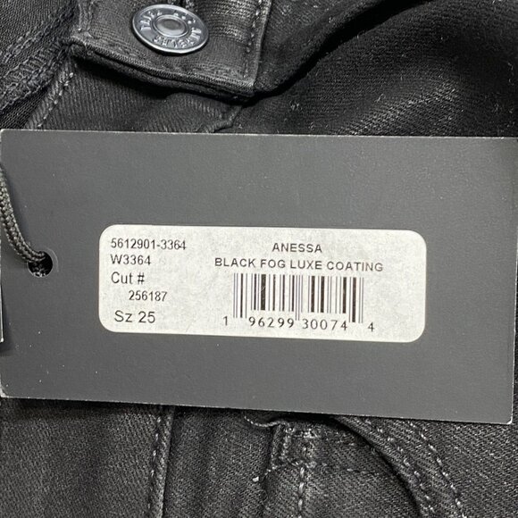 NEW PAIGE Women’s Anessa Luxe Coating Wide-Leg Pants “Black Fog” Size 25 - Picture 13 of 13